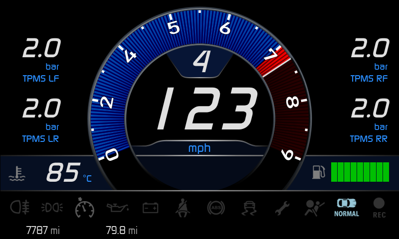 Lotus AIM MX2E dash screen modification service - TPMS readings, other customisation