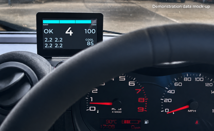 Lotus Exige V6 additional dashboard information display screen - track, TPMS