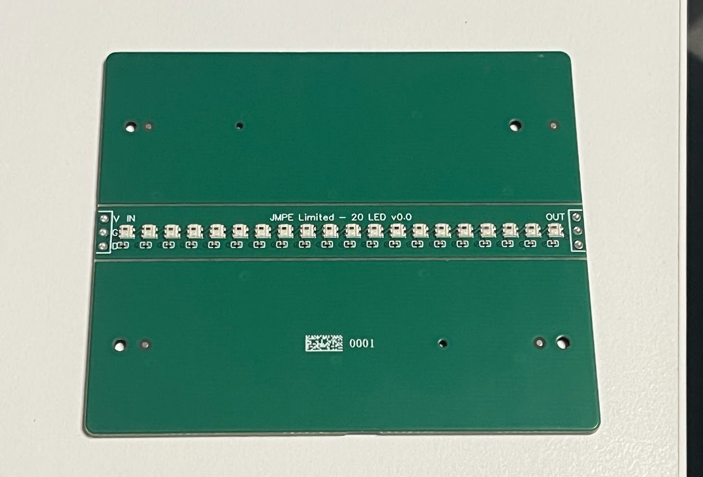 Neopixel equivalent RGB LED PCB strip with 20x LEDs