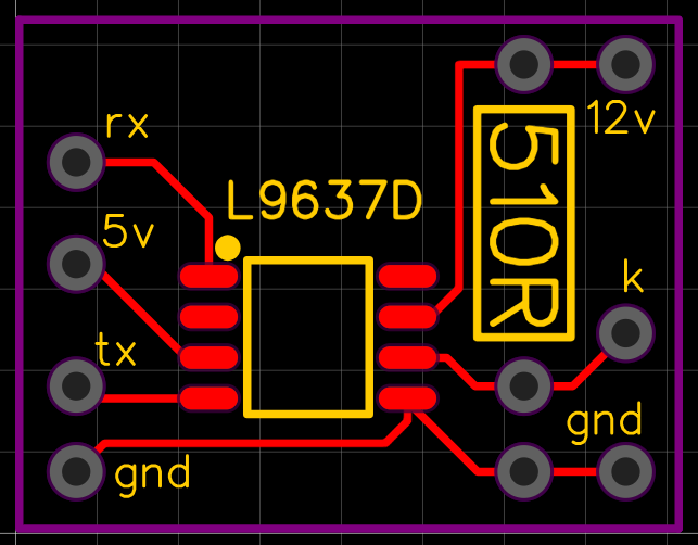 K-line to TTL serial adaptor board (optional LIN bus)