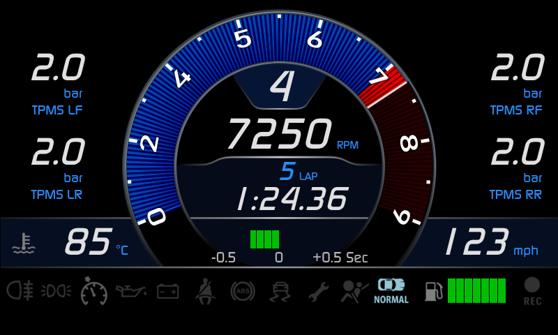 Lotus AIM MX2E dash screen modification service - TPMS readings, other customisation