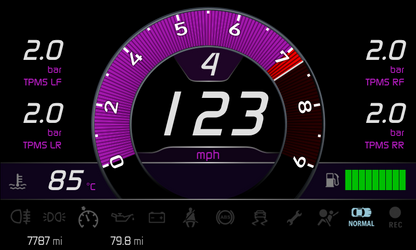 Lotus AIM MX2E dash screen modification service - TPMS readings, other customisation